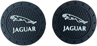 Car Cup Holder Coasters for Jaguar XE XF XJ XK X-Type F-PACE F-Type Accessories,Recessed Silicone Anti Slip Cup Holder Coaster Interior Accessories 2.75in 2Pack(Black)