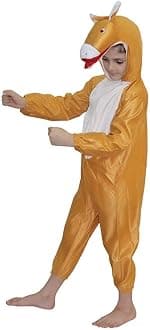 Kaku Fancy Dresses Fleece Horse Farm Animal Costume For Kids - Brown, 5-6 Years | Animal Fancy Dress For Boys & Girls