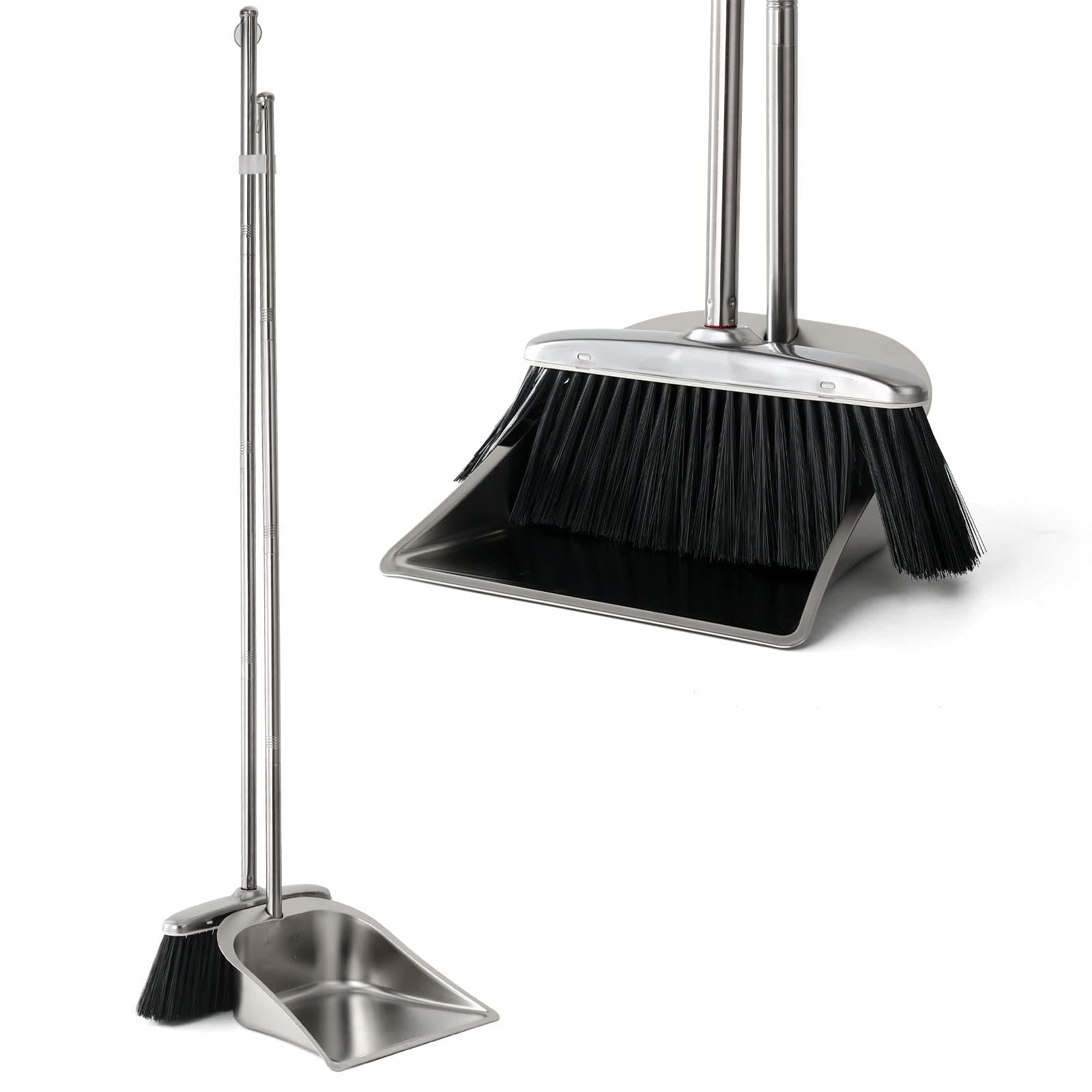 Black Broom and Dustpan Set