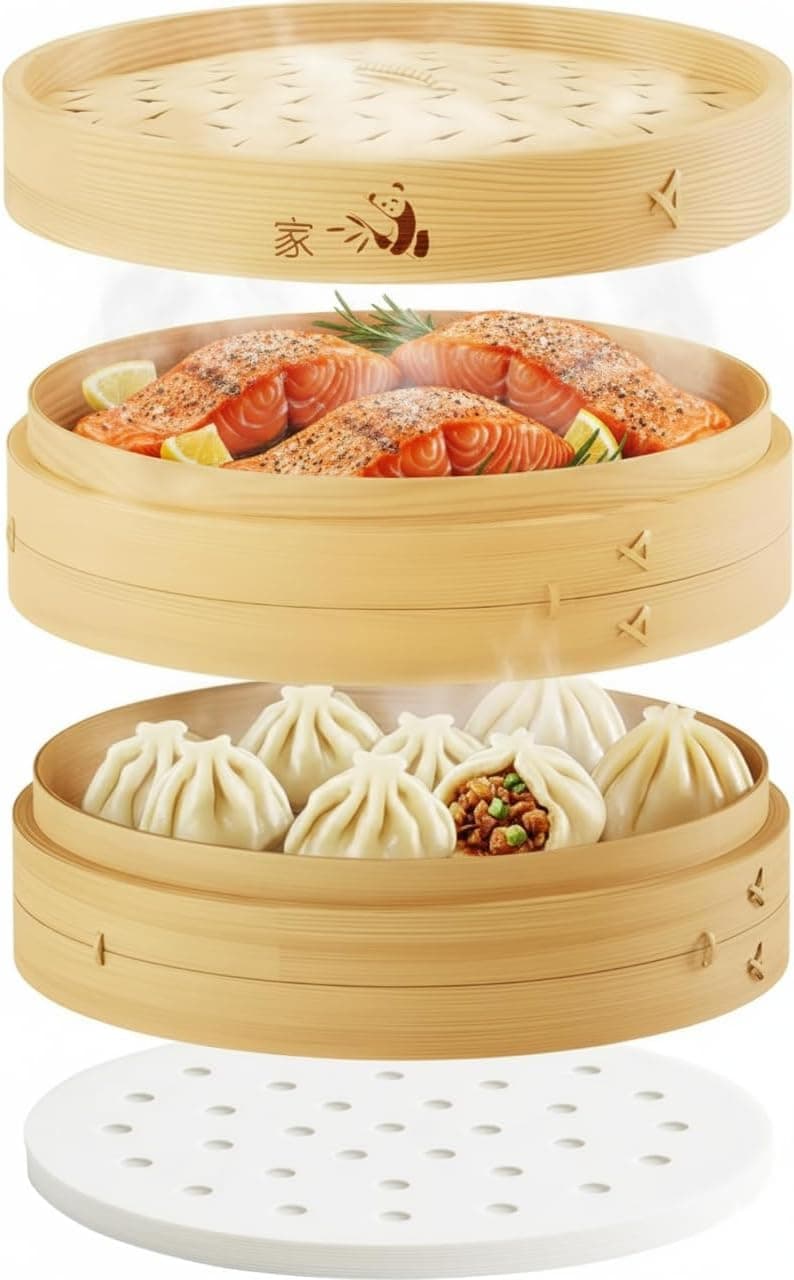 12-Inch Bamboo Steamer Basket