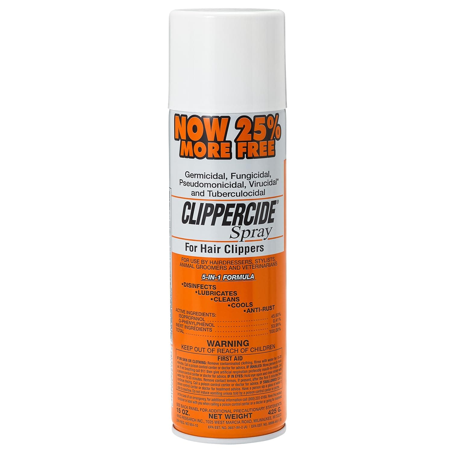 Clippercide 72130 Aerosol Spray, 15 Ounce