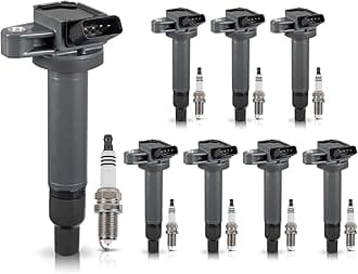 Set of 8 UF230 Ignition Coil 4504 Spark Plugs V8 Compatible with Toyota Tundra Sequoia Land Cruiser 4Runner, Lexus GS430 GX470 LS430 LX470 SC430 2000 2001 2002 2003 2004 2005 2006 2007 2008 2009
