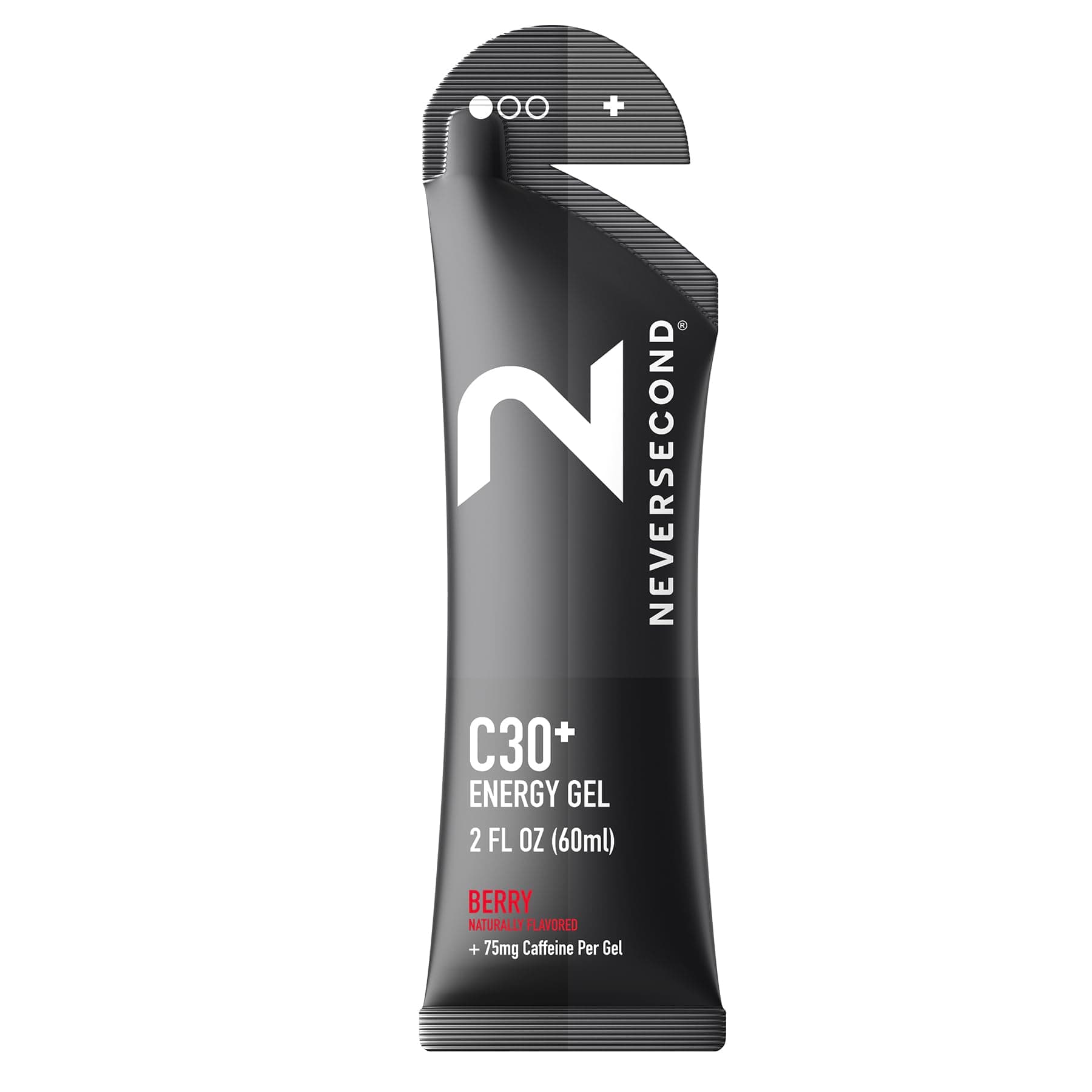 Neversecond C30+ Energy Gel + Caffeine, Performance Nutrition & Hydration, Never2 Energy Gel for Ultra Triathlons, Cycling & Marathons (Berry Flavor, 12-Count Pack)