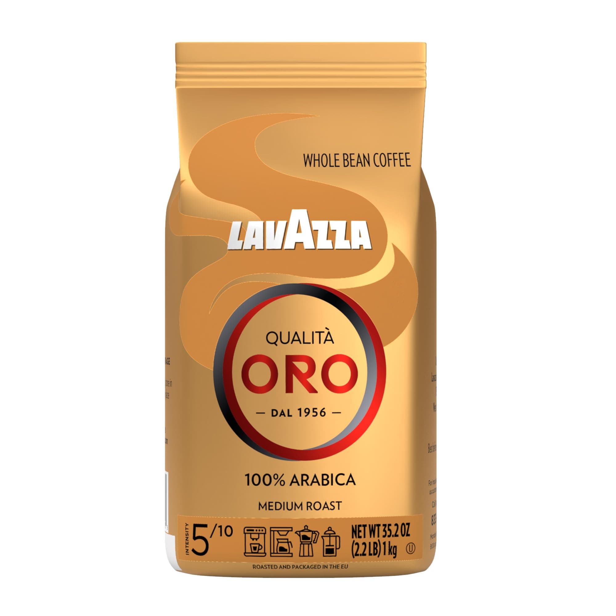 Lavazza QualitÃ Oro Whole Bean Blend, Medium Roast, 2.2 Pound (Pack of 1) ,100% Arabica, Central America & African highland origins, Fruity & Aromatic