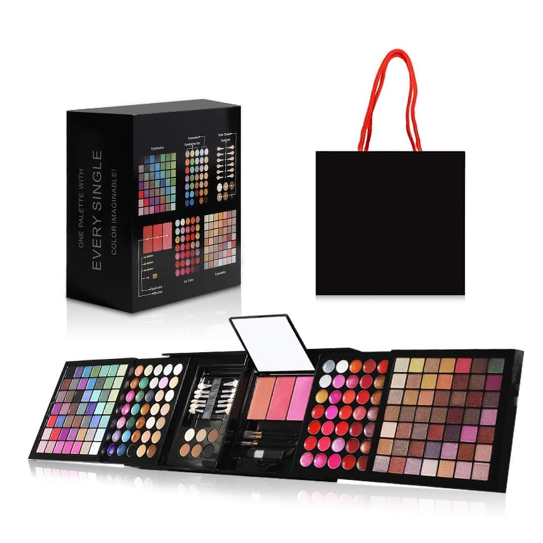Full 177 Color Eyeshadow Palette Blush Lip Gloss Concealer Kit Beauty Makeup Set,All-in-One Makeup Kit with Mirror, Applicators