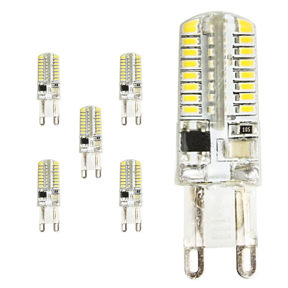5 Pack Warm White 3W Crystal Led Bulbs 64 SMD 3014 Silicone Bady Material High Lumen 290~320LM AC200-240V [Energy Class A]