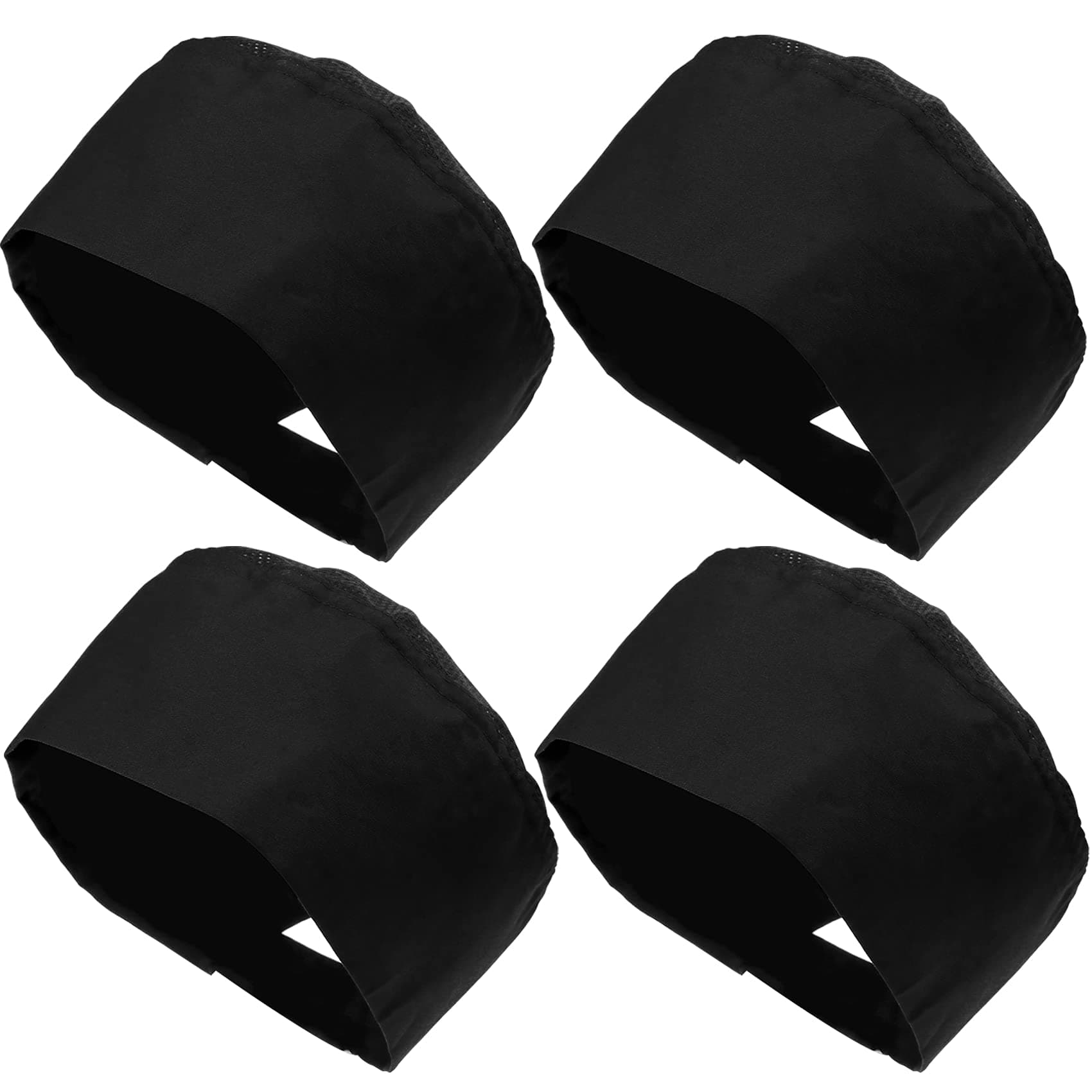 Fivenl 4 Pack Unisex Chef Hats Adjustable Kitchen Cooking Caps with Breathable Mesh Top Black