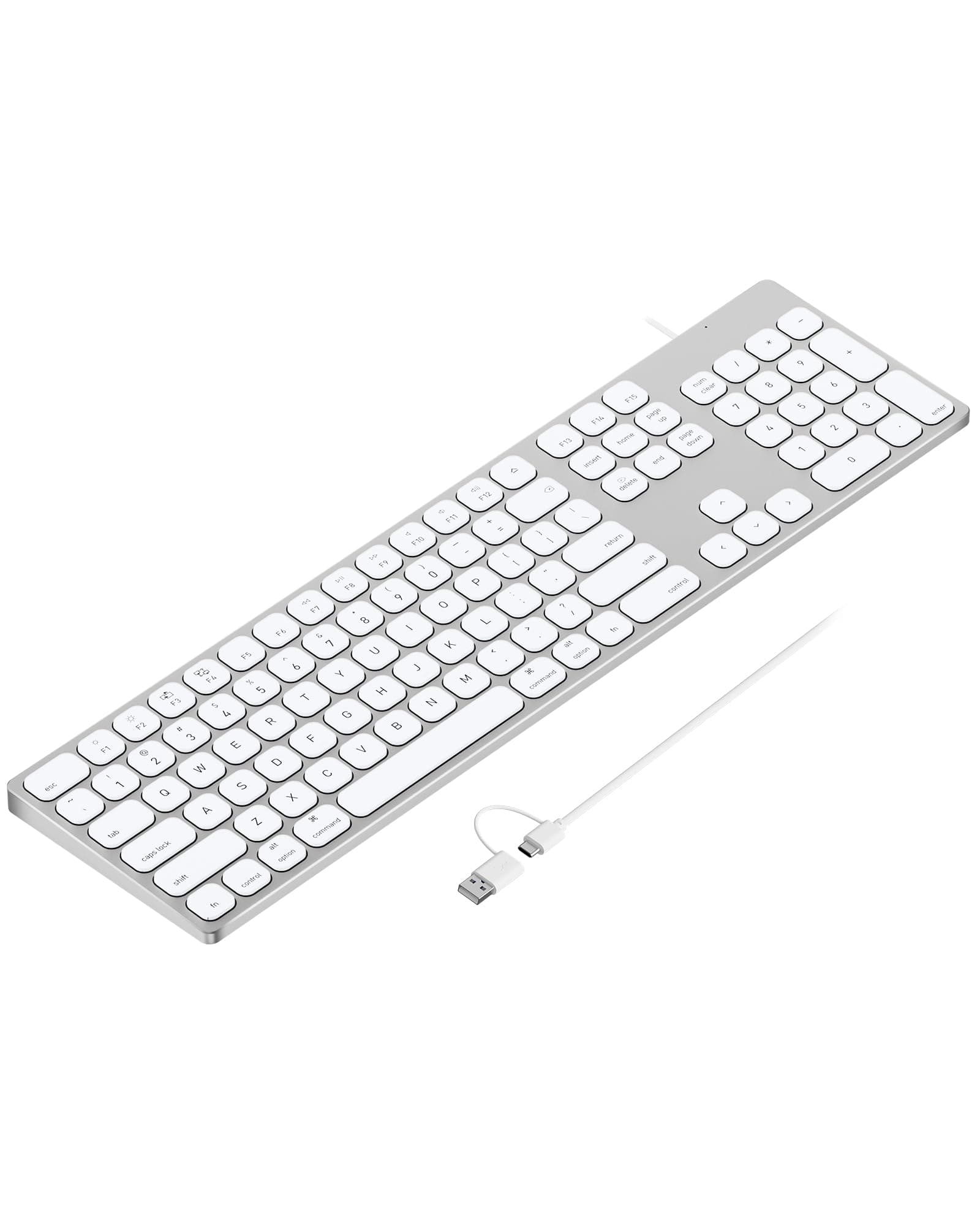 9H Aluminum USB Wired Keyboard with Numeric Keypad for Mac Pro, Mini Mac, iMac, iMac Pro, MacBook Pro/Air, Laptop and PC Computer