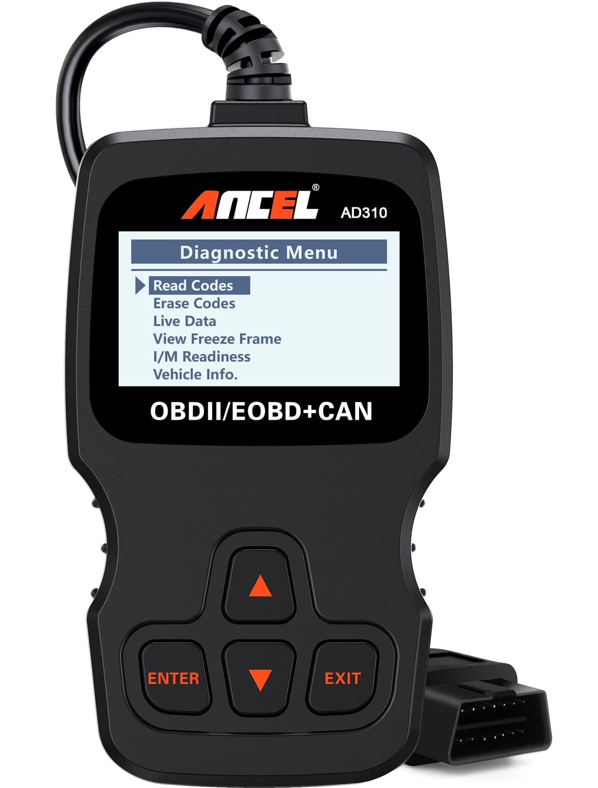 AD310 Classic Enhanced Universal OBD II Scanner Car Engine Fault Code Reader CAN Diagnostic Scan Tool, Read and Clear Error Codes for 1996 or Newer OBD2 Protocol Vehicle (Black)