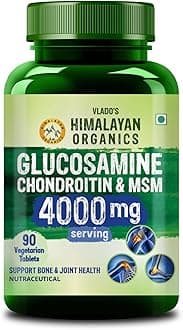 HIMALAYAN ORGANICS Glucosamine Chondroitin MSM with Boswellia | Cartilage & Joint Support Supplement | Glucosamine for Joint Relieves Pain and Stiffness - 120 Vegetarian Tablet