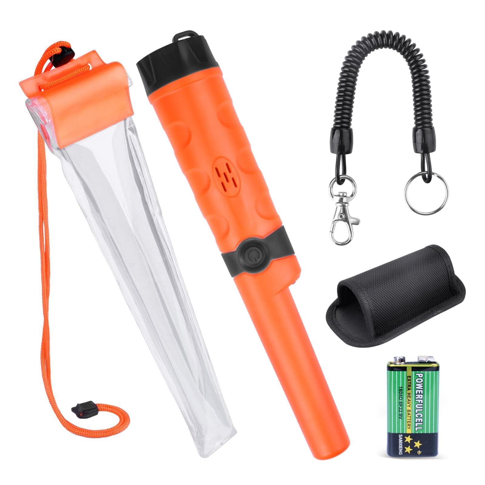 Longruner Metal Detector GP-POINTER Pin Pointer Probe Waterproof HandHeld Pinpointer with Holster Treasure Hunting Unearthing Tool Accessories Buzzer Vibration Automatic Tuning