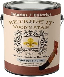 Retique It Wood'n Stain - Liquid Wood Gel Stain Interior/Exterior (128 oz (Gallon), 95 Vintage Cherry)