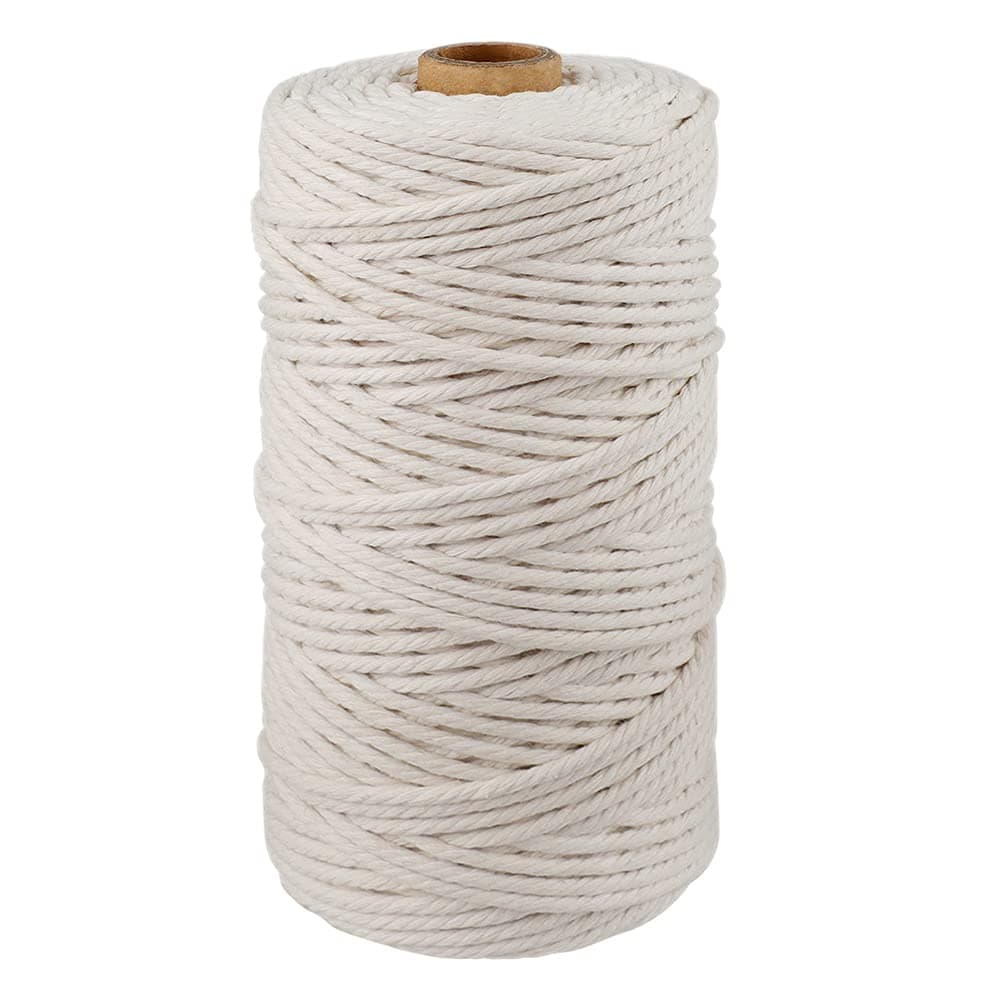 328 Feet 3mm Natural Cotton String for Crafts,Gift Wrapping Twine,Arts & Crafts, Home Decor, Gift Packaging (Beige)