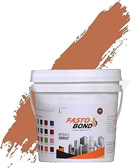 Resin Epoxy Grout - 1 Kg-3 Kg & 5 Kg - Full_Glitter-Sparkle Colors Tile Grout_Fastobond | 3 Components Only | Premixed Glitter For Uniform Finish (1 Kg, Metalic-Copper), 1 Bucket