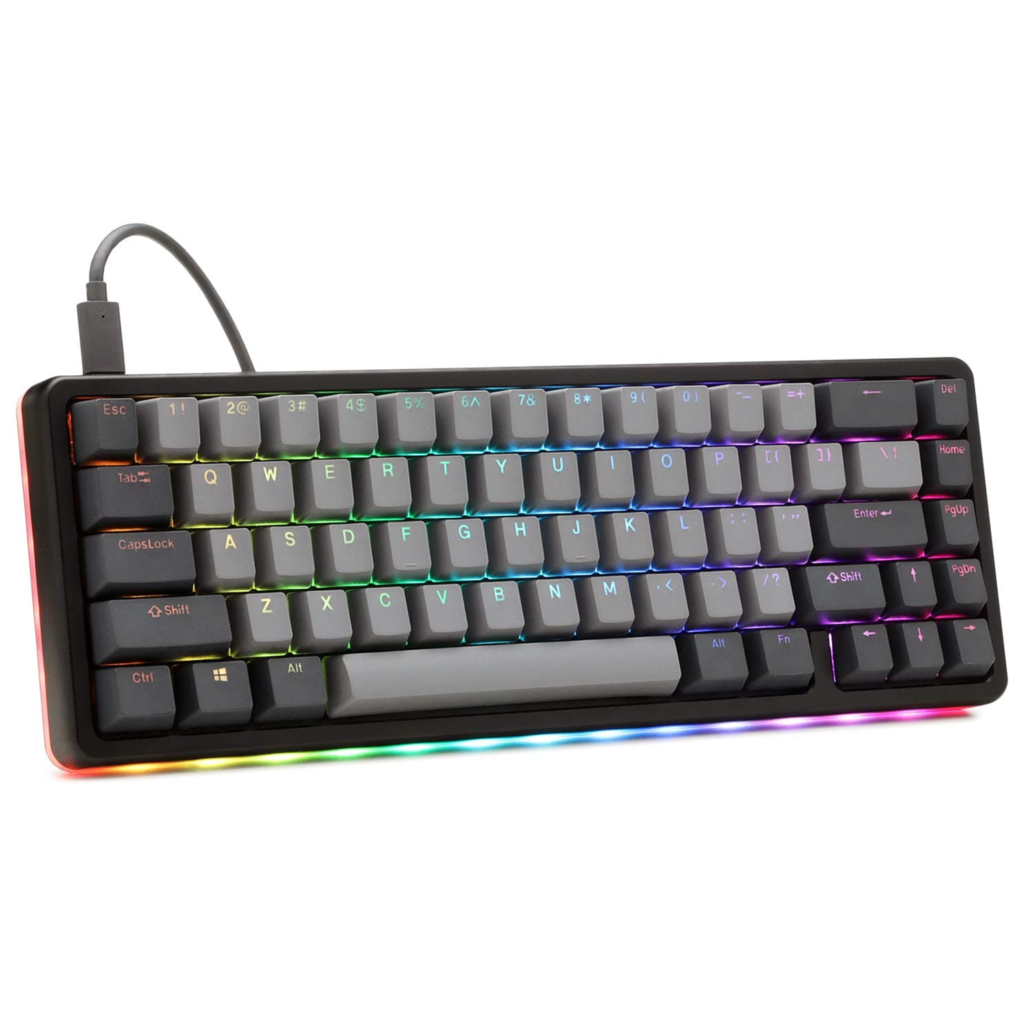 Drop ALT High-Profile Mechanical Keyboard — 65% (67 Key) Gaming Keyboard, Hot-Swap Switches, Programmable Macros, RGB LED Backlighting, USB-C, Doubleshot PBT, Aluminum Frame (Cherry MX Blue, Black)