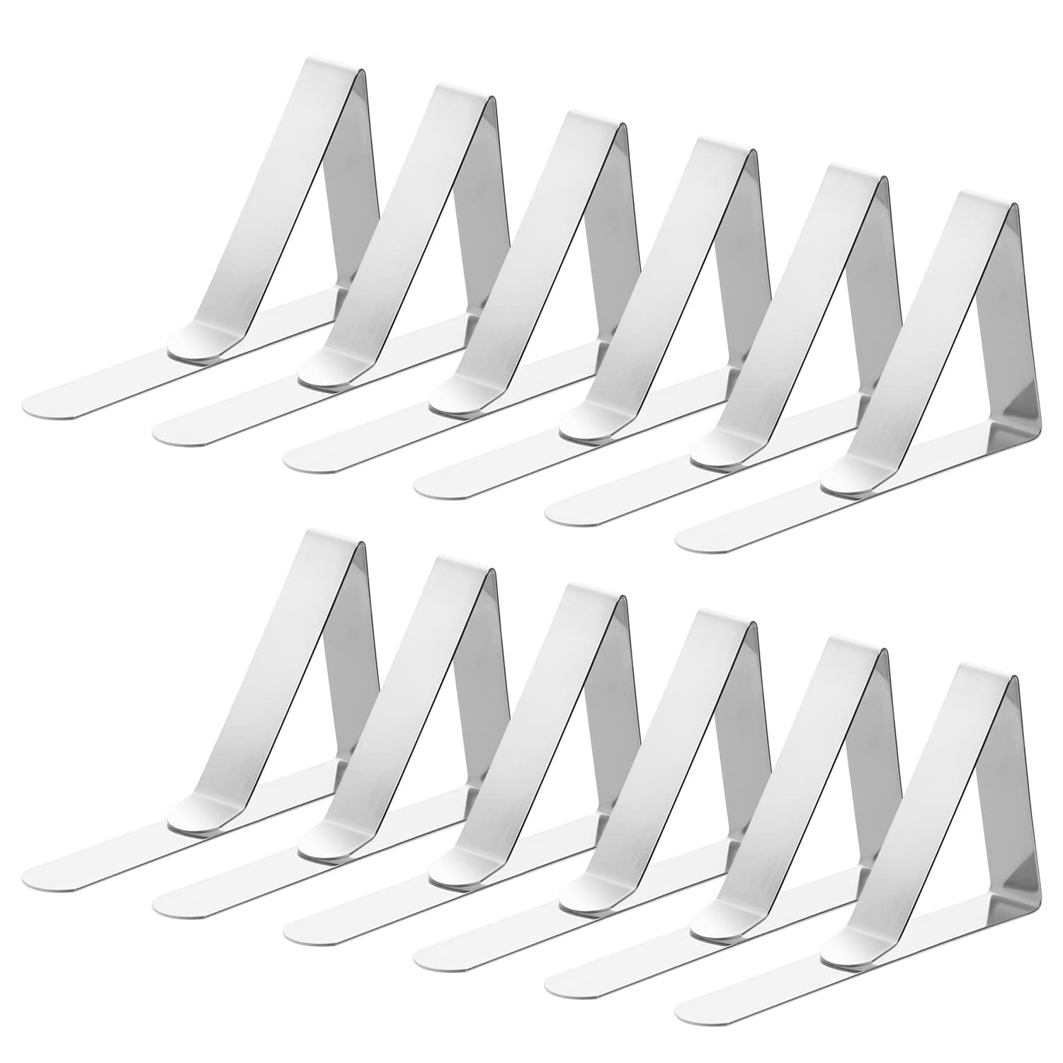 Cozyer-12 Pack Tablecloth Clips (Silver-Regluar Size, 12)