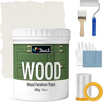 DWIL Matte Finish Furniture Paint - 16 Oz All-in-One Kit for Cabinets, Doors, Tables, and Dressers Refinishing - Water-Based, Non-Toxic & Odorless, Easy to Apply(Ivory White)