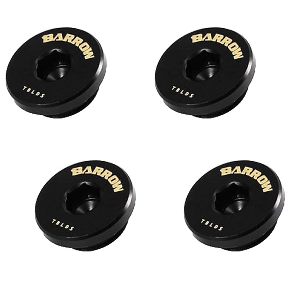 Barrow G1/4" Thin Stop Plug Fitting, Internal Hex Socket, Black, 4-pack
