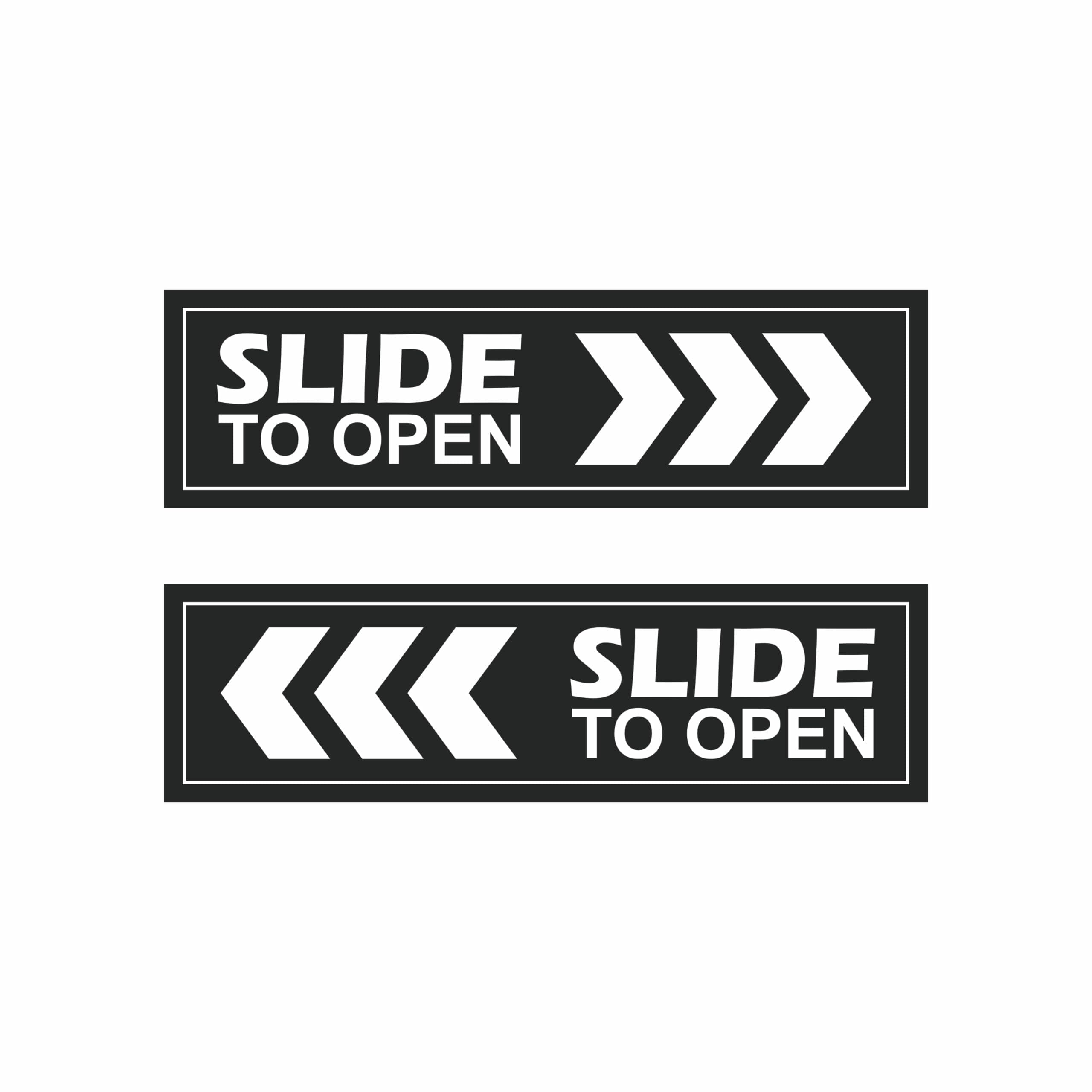 Slide to Open Stickers 4 Right 4 Left Size 2 X 7 Inch* for Gate | Door | Hotel | Restaurant | Offices | Malls | Banquet Halls | Multiplex | Cinemall - PVR
