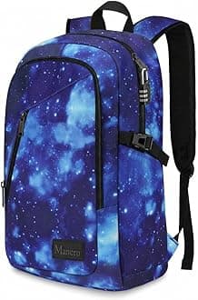 Mancro Travel Backpack for Men Women, Anti Theft Laptop Backpack, 15.6 in Laptop Backpack for Travel Lightweight Bags, Galaxy
