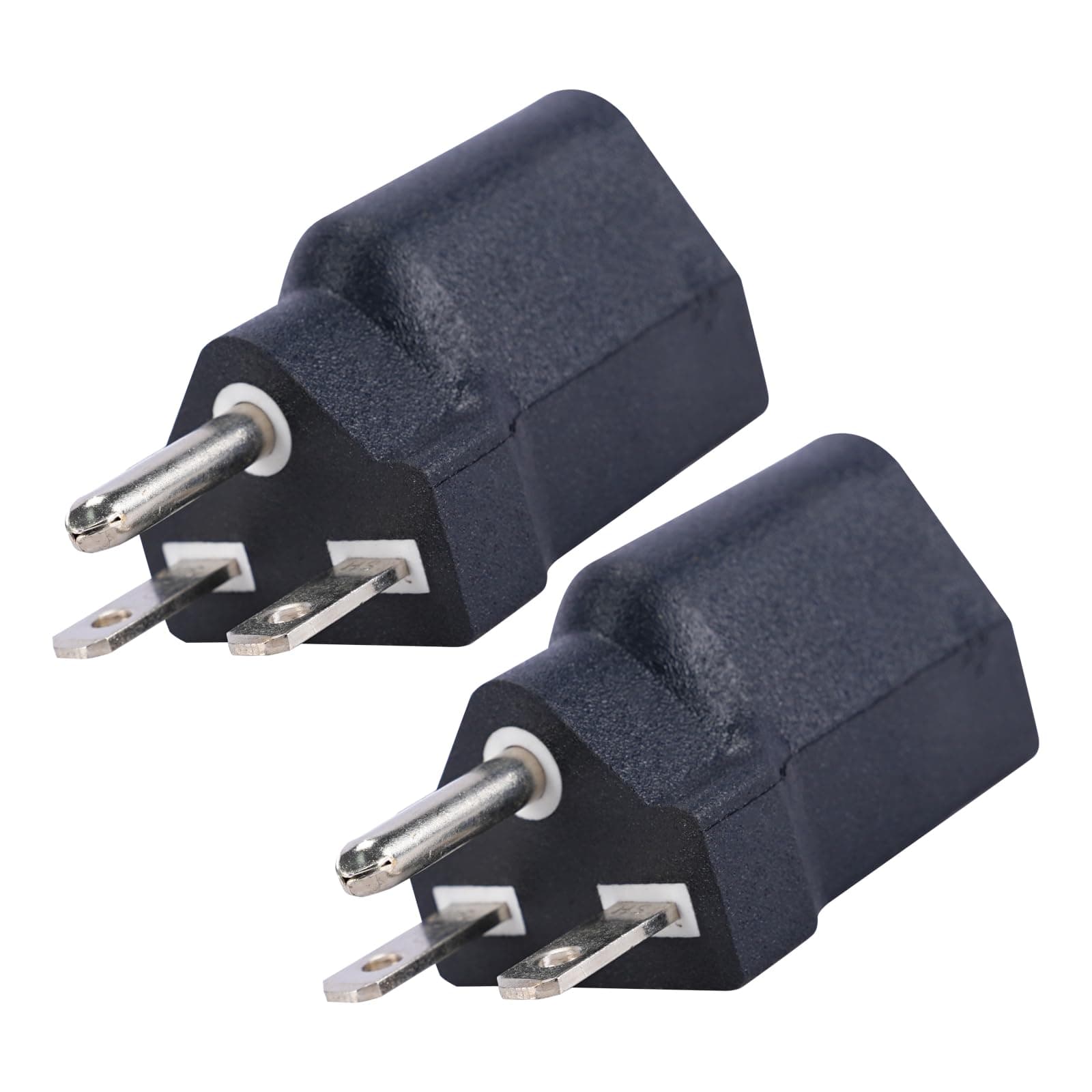 PLIS 6-15P to 5-15R US Plug Adapter ,Electrical Converter,3Prong ,110V / 120V to 220V / 240V,15A,Black,2PK