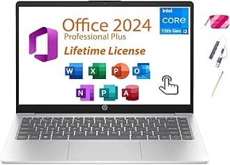 HP 15.6" Touchscreen Laptop, Intel 13th Core i3-1315U, Webcam Ai Copilot, Long Battery Life, Type C, Windows 11 Pro, W/BTP Bundle, Lifetime Office 2024 Included (12GB RAM | 512GB PCIe SSD)