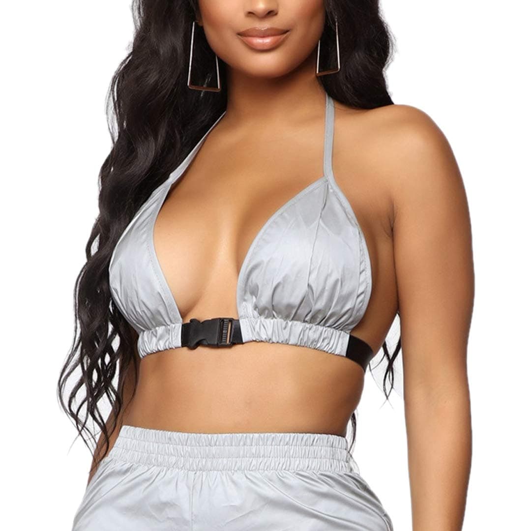 Mocure Reflective Metallic Crop Top