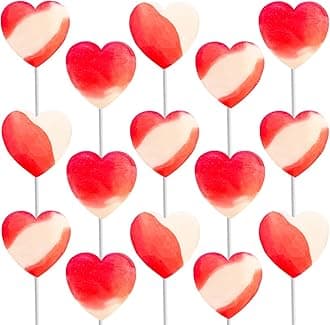 Fruidles Lollipops Mini Heart Shaped Flavored Delicious Lollipop, Individually Wrapped, 5g Lollipop (30 Lollipops, Strawberry & Cream)