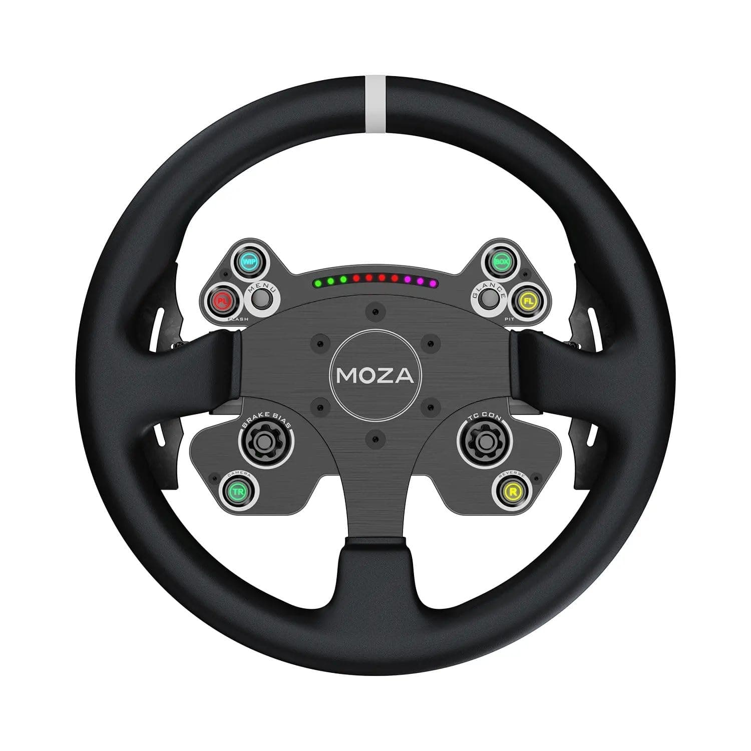 MOZA CS V2P Racing Wheel for PC Gaming Steering Wheel, 13 Inch Aviation Grade Aluminum Alloy Rim, Carbon Fiber paddles, RGB Indicator, Pressable Joysticks and customizable controls