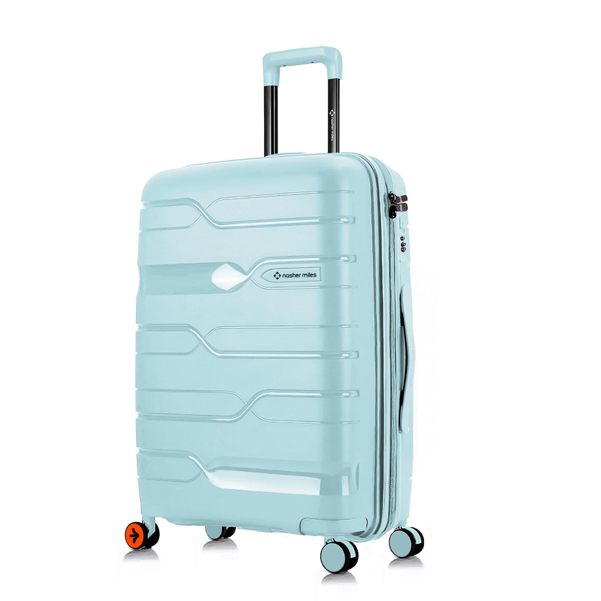 Paris Hard-Sided Polypropylene Double Spinner Check-in Luggage 28 inch | 75cm | 8 Wheels Large Trolley Bag for Travel | Suitcase (Pastel Green)