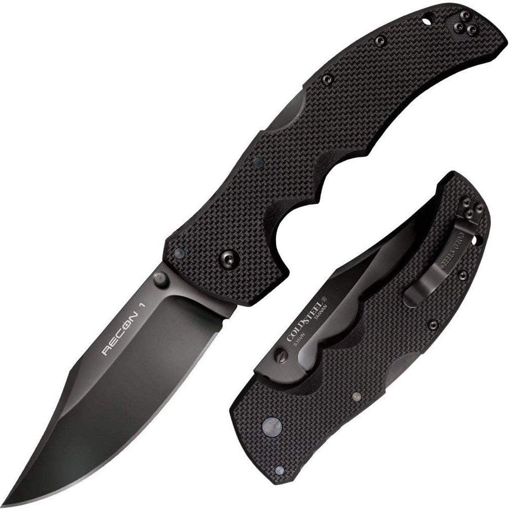 Recon 1 4" S35VN Razor-Sharp Blade 5.375" G-10 Handle Tactical Folding Knife w/Tri-Ad Lock, Ambidextrous Pocket/Belt Clip