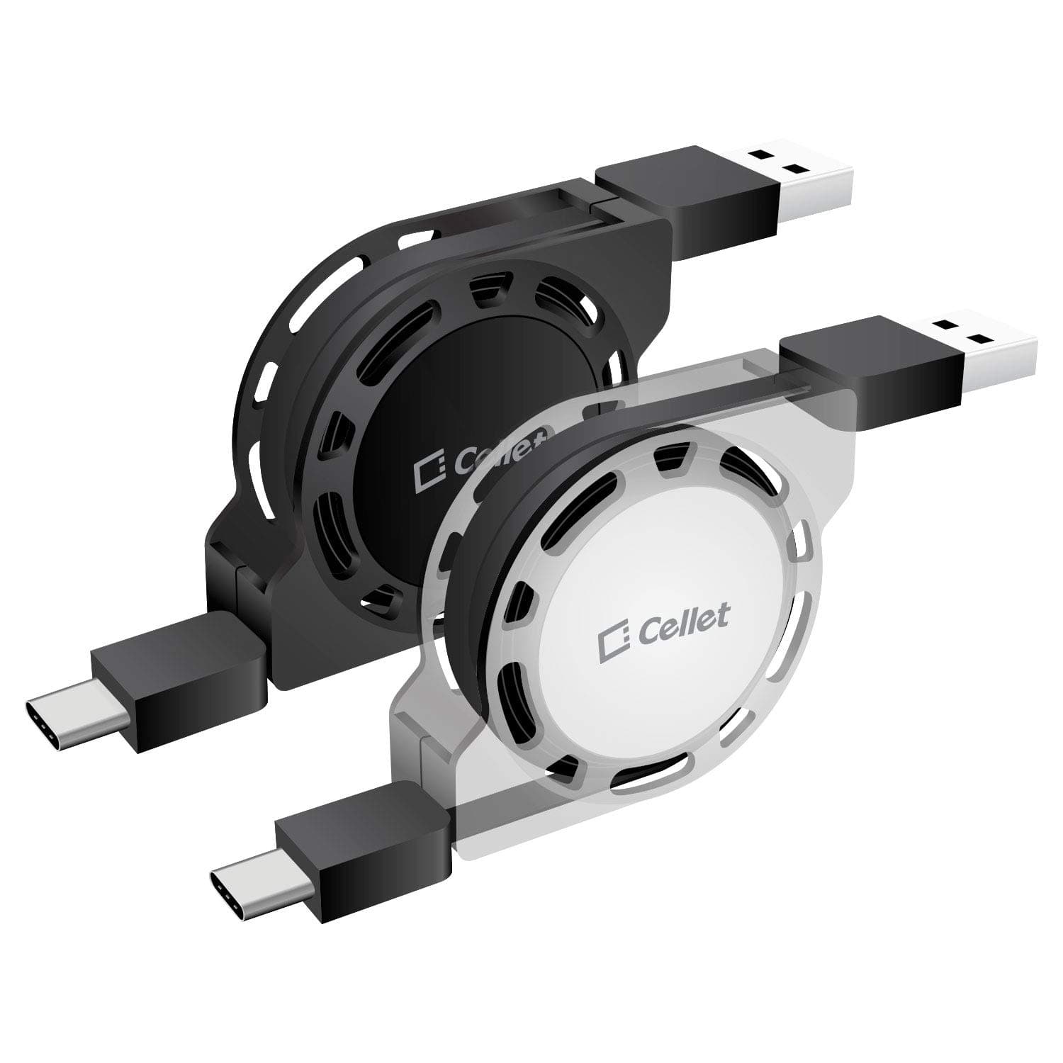 Retractable USB-C Charger Cable, Type-C 3 Feet Charging Cable Compatible to iPhone 15 Series, Samsung Galaxy Smartphones, Google Pixel, Moto iPad Pro Air Mini (USB-A to USB-C) (2Pack)