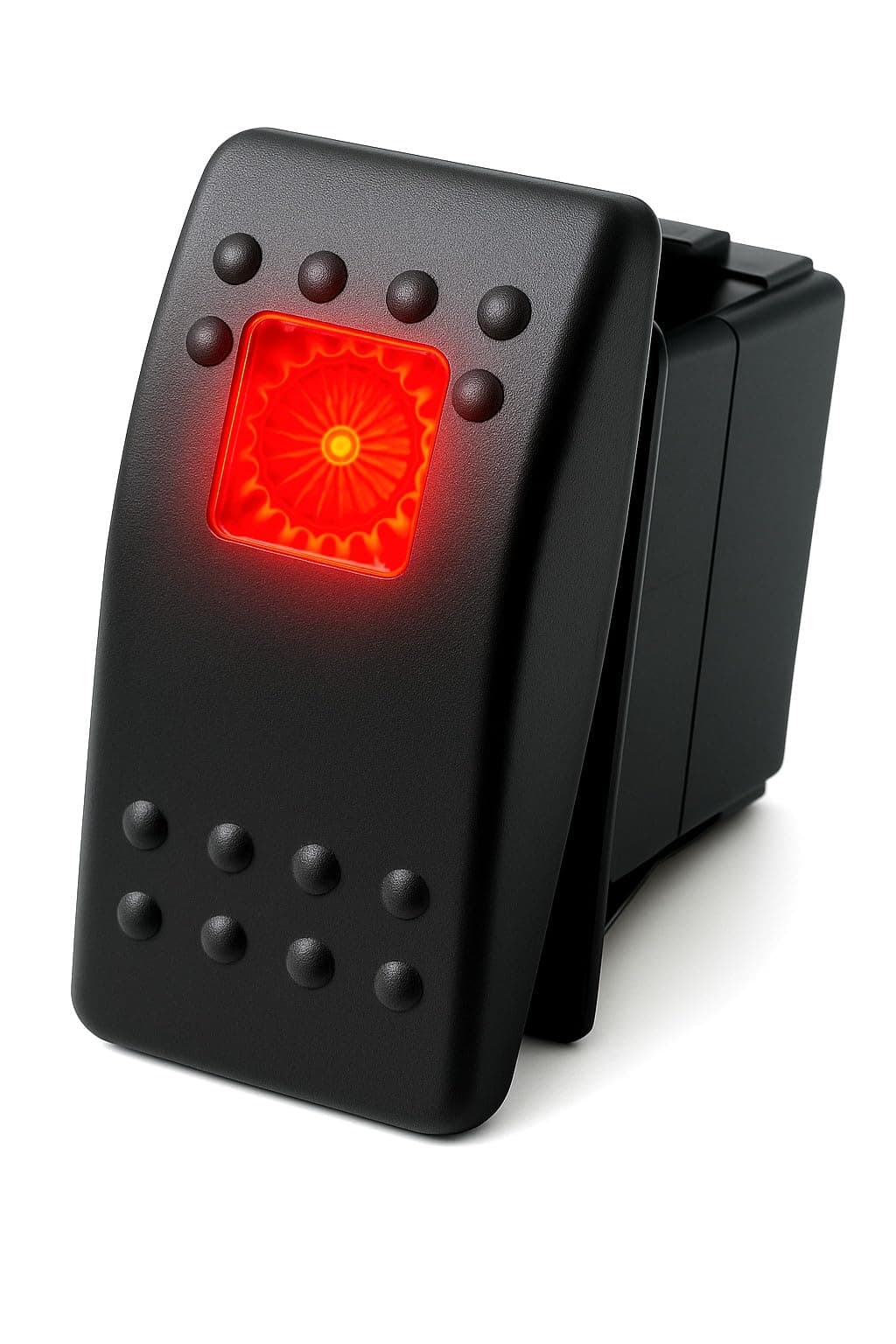 1-Pack Marine Rocker Switch with Illuminated LED, 20A 12vDC, SPST Latching ON/Off - Red