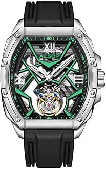 Tonneau Men Tourbillon Watches Skeleton Luminous Hand Wind Analog Men Wristwatches Sapphire Crystal Waterproof Luxury Business Watch for Men 7059