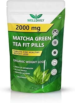 Matcha Green Organic Tea Fit Pills 2000MG | Natural Energy Booster, Fat Burner & Appetite Suppressant, Metabolism Support, 90 Capsules for Weight Management