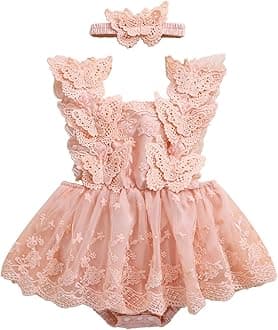 Newborn Baby Girl Romper Dress Infant Sleeveless Lace Floral Romper Bodysuit Baby Girl Summer Clothes Outfits