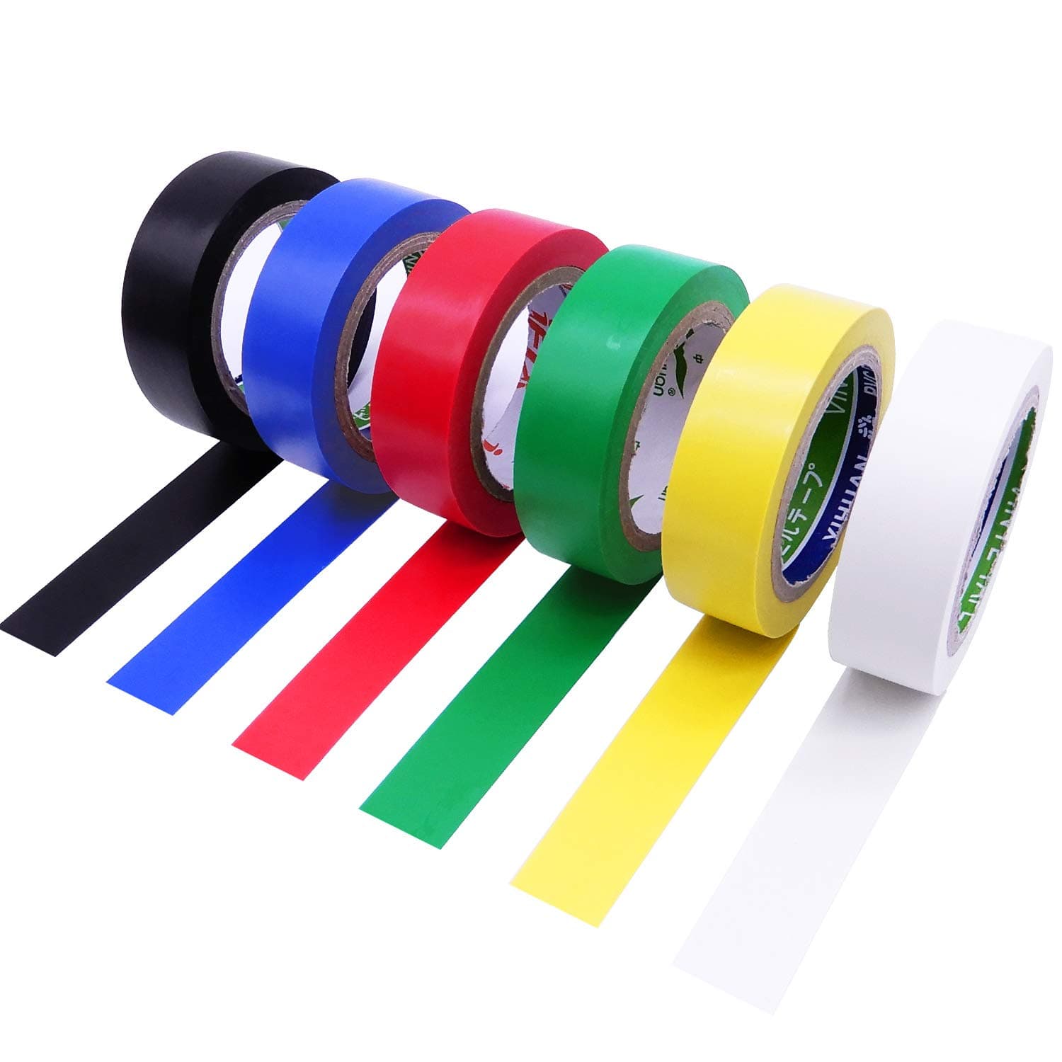 6 Pack Mixed Colour Electrical Insulation Tape Adhesive Gaffer PVC Tape 10M x 17MM (32.8 Feet x 0.67 Inches)