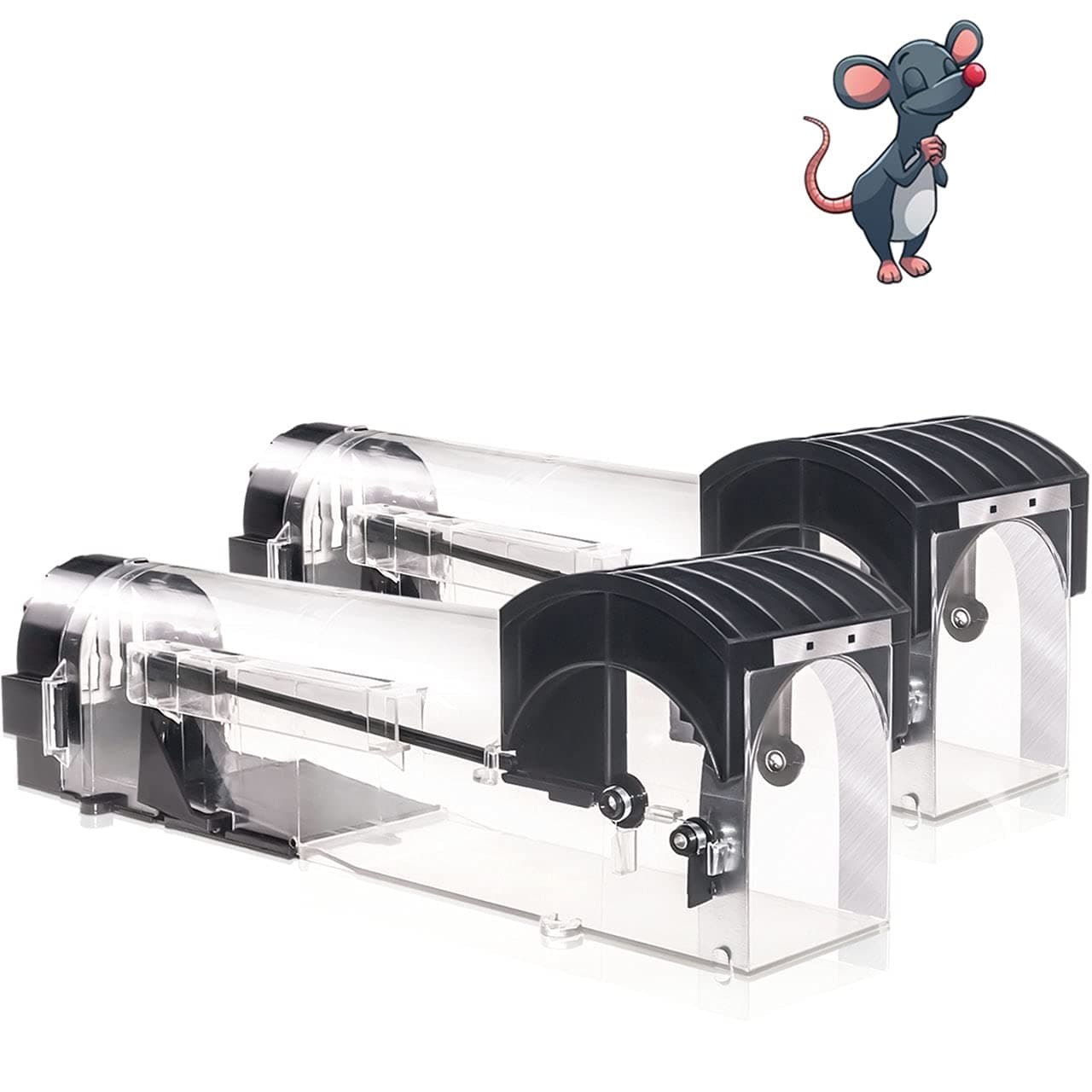 Humane Mouse Traps, Enlarged No Kill Rat Trap, Reusable Catch and Release Mice Traps, Pet and Children Friendly Mouse Trap That Work (2 Pack) (12 inches)