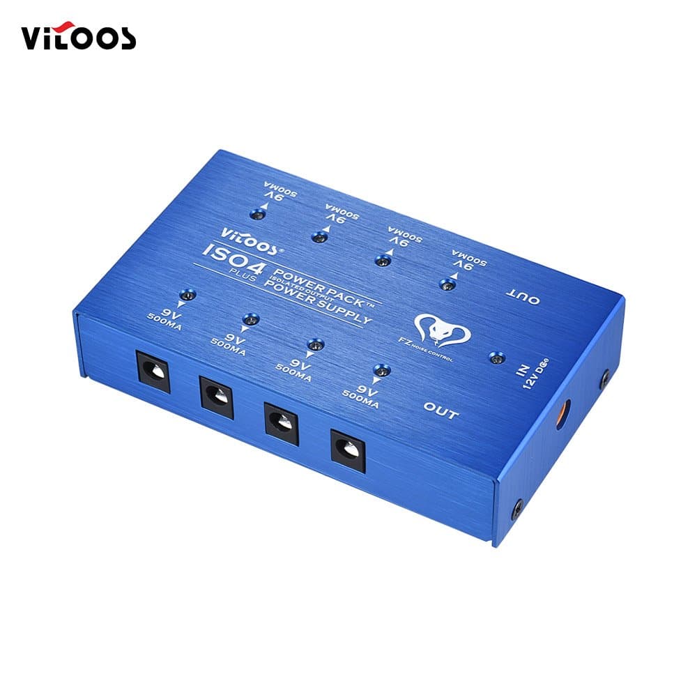 Cshine VITOOS ISO4PLUS Compact Guitar Effects Power Supply Power Pack Station 8 Isolated DC 9V Outputs Max. 500mA with Short Circuit Protection Upgraded Version
