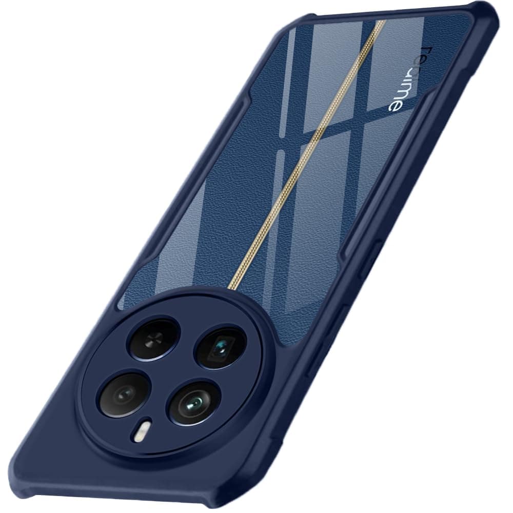 TheGiftKart Shockproof Crystal Clear Realme 12 Pro / 12 Pro Plus 5G / Realme P1 Pro 5G Back Cover Case | 360 Degree Protection | Shock Proof Design | Transparent Back Cover (PC & TPU, Blue Bumper)