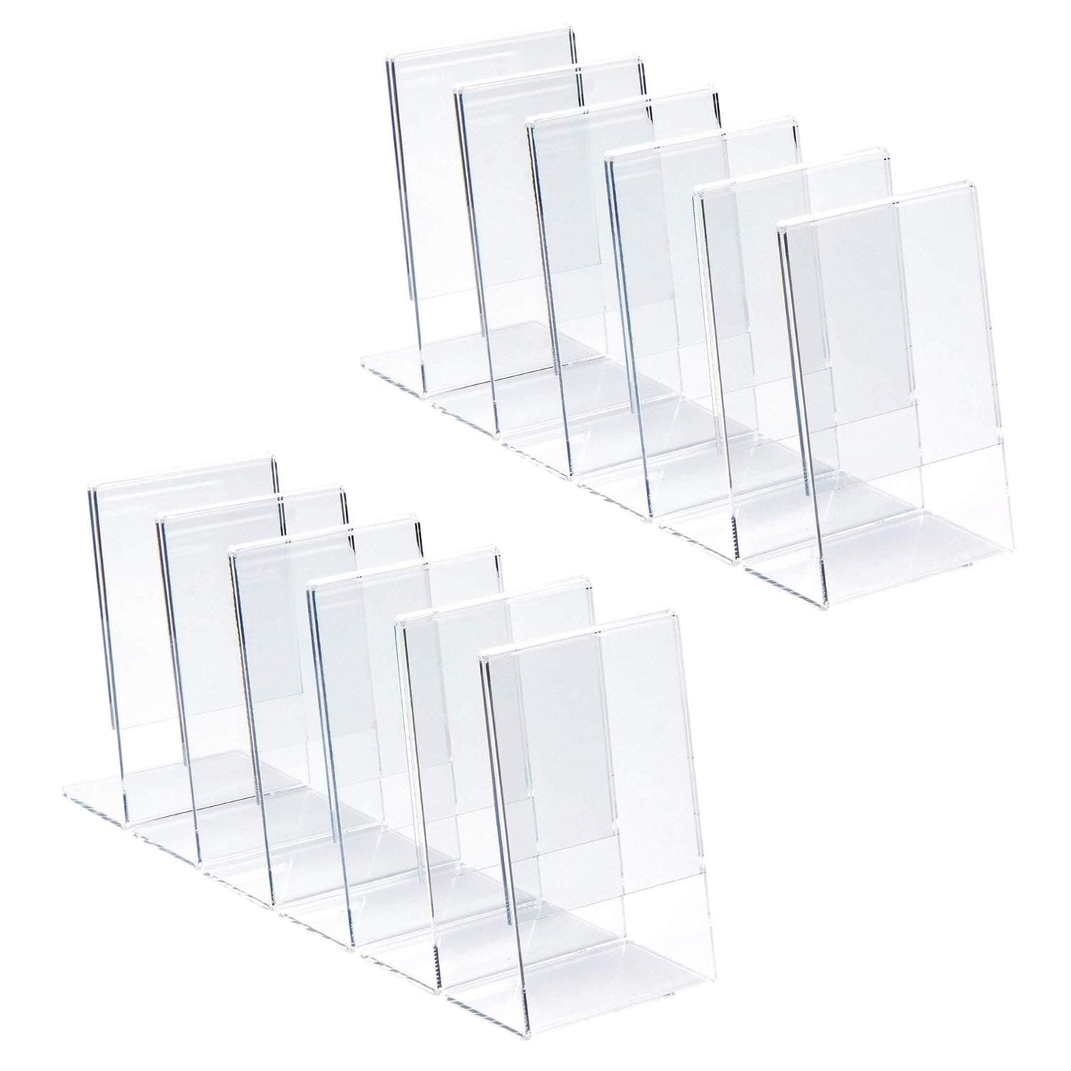 12Pack Acrylic 4 x 6 Slanted Sign Holders
