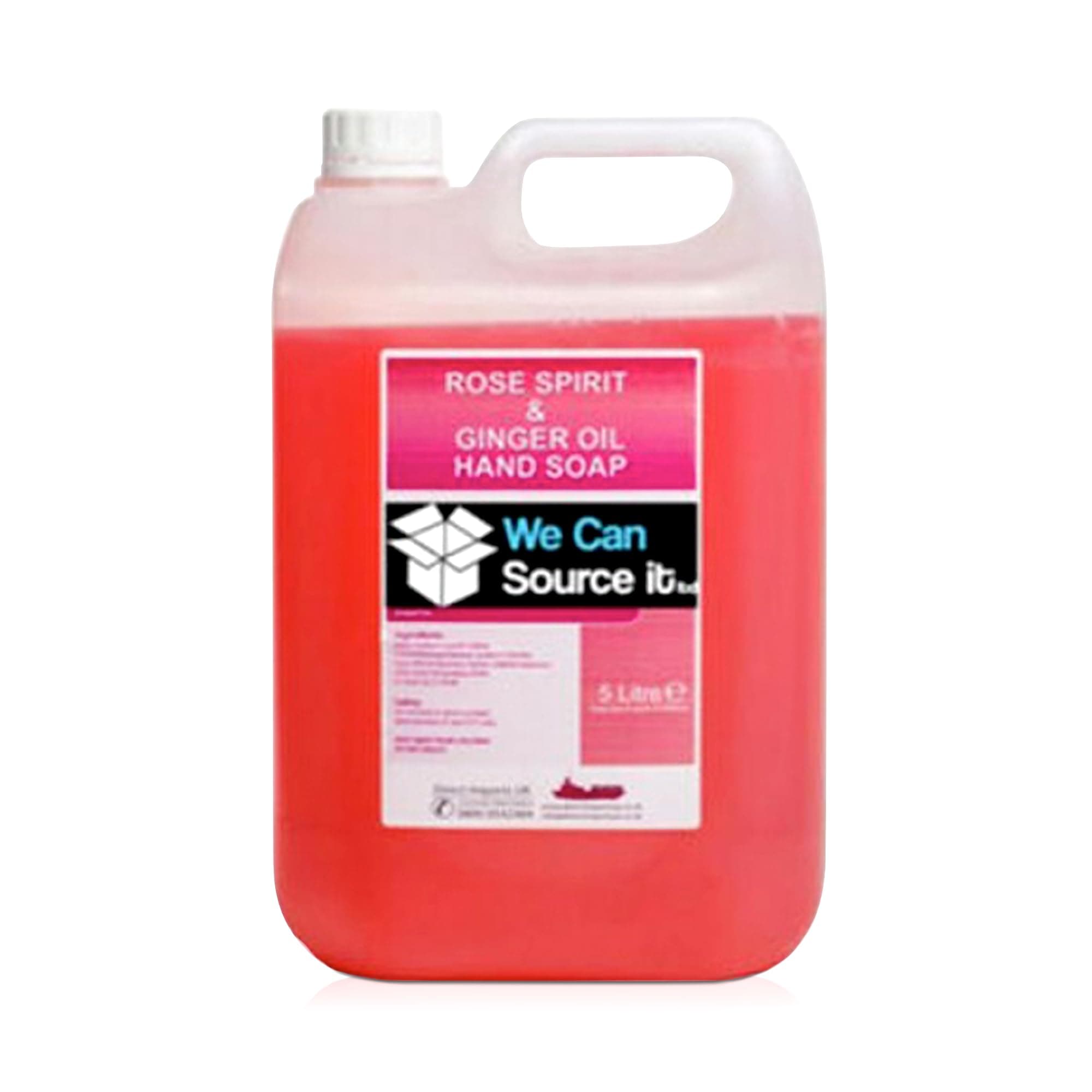 We Can Source It Ltd – 5 Litre Rose & Ginger Liquid Hand Wash Soap – Bulk Refill for Dispensers – Gentle Cleansing Formula for Adults – Moisturising Hand Wash for Home, Office, Kitchen