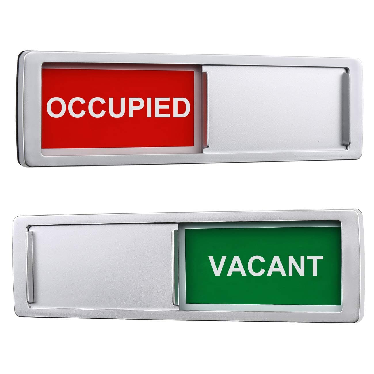 Vacant Occupied Sign, Vacant Occupied Door Sign for Home Office Restroom Conference Hotels Hospital, Privacy Door Indicator Tells Whether Room In Use or Available, 7'' x 2'' - Silver