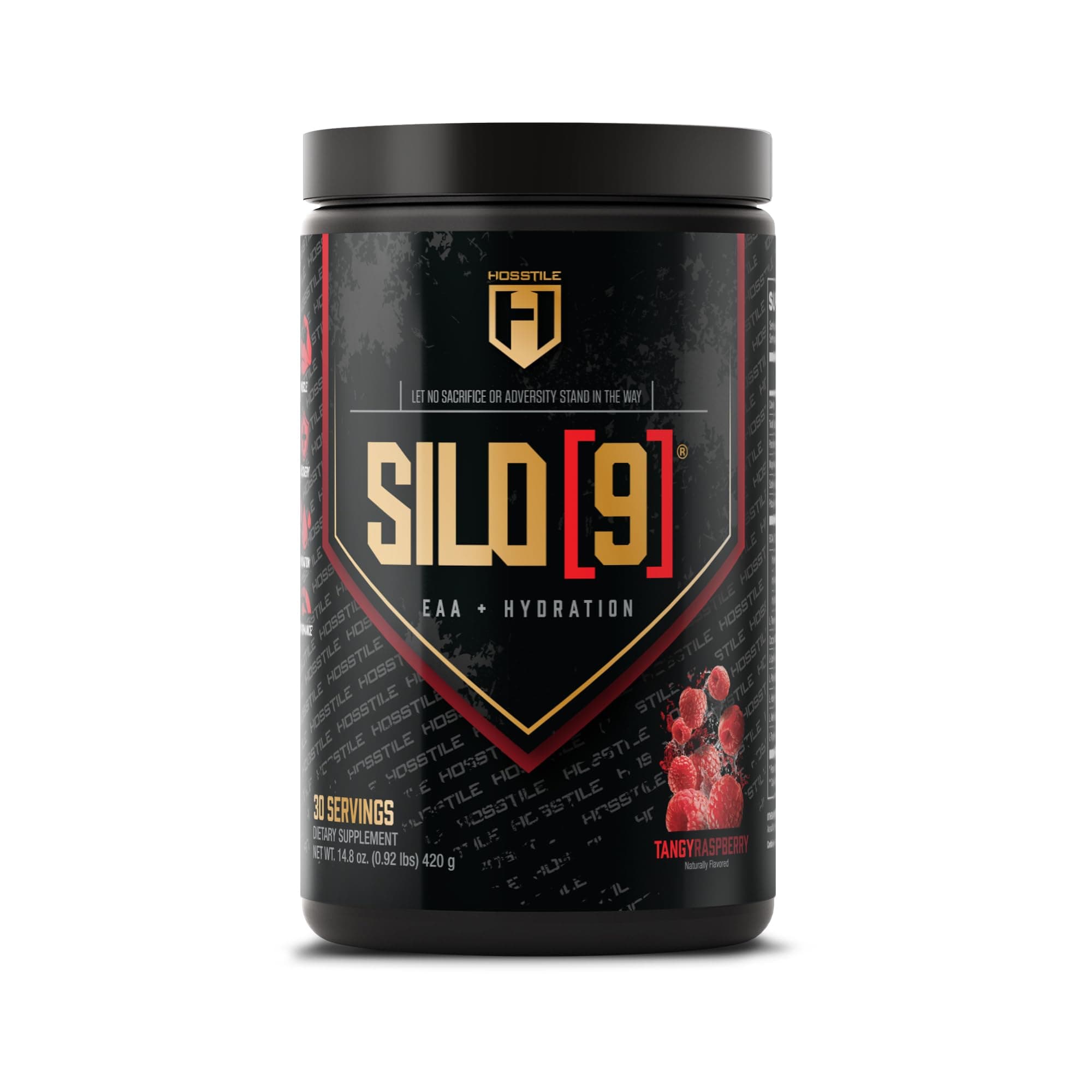 HOSSTILE SILO[9] EAA + Hydration Powder – Essential Amino Acids with Electrolytes, EAA BCAA Intra Workout Powder & Post Workout Recovery, Tangy Raspberry, 30 Servings