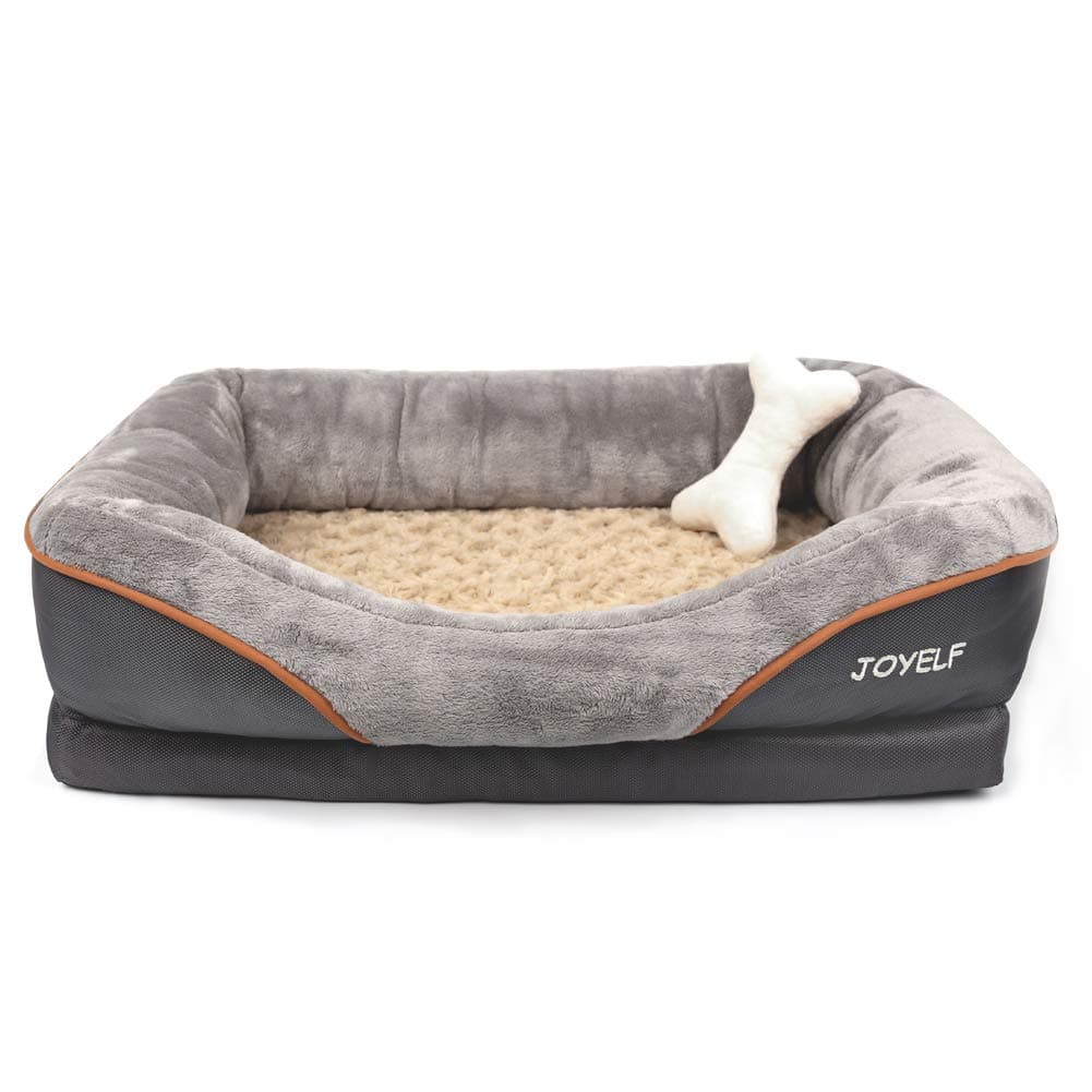 JOYELF Memory Foam Dog Bed Medium Orthopedic Dog Bed & Sofa with Removable Washable Cover and Squeaker Toys as Gift