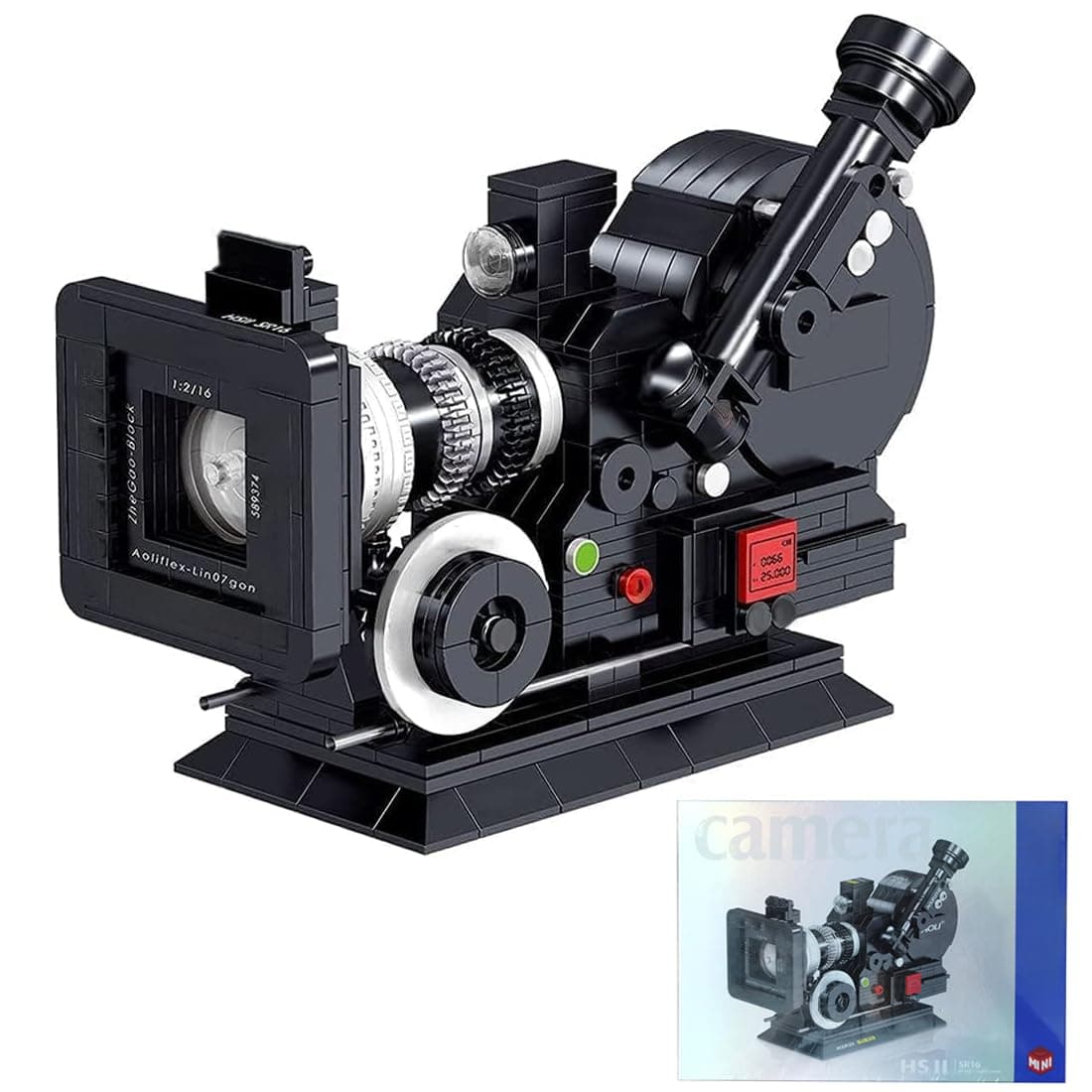 Technology Digital Camera Building Kit, 608 PCS Retro Camera Model Set, Compatible with Major Brands