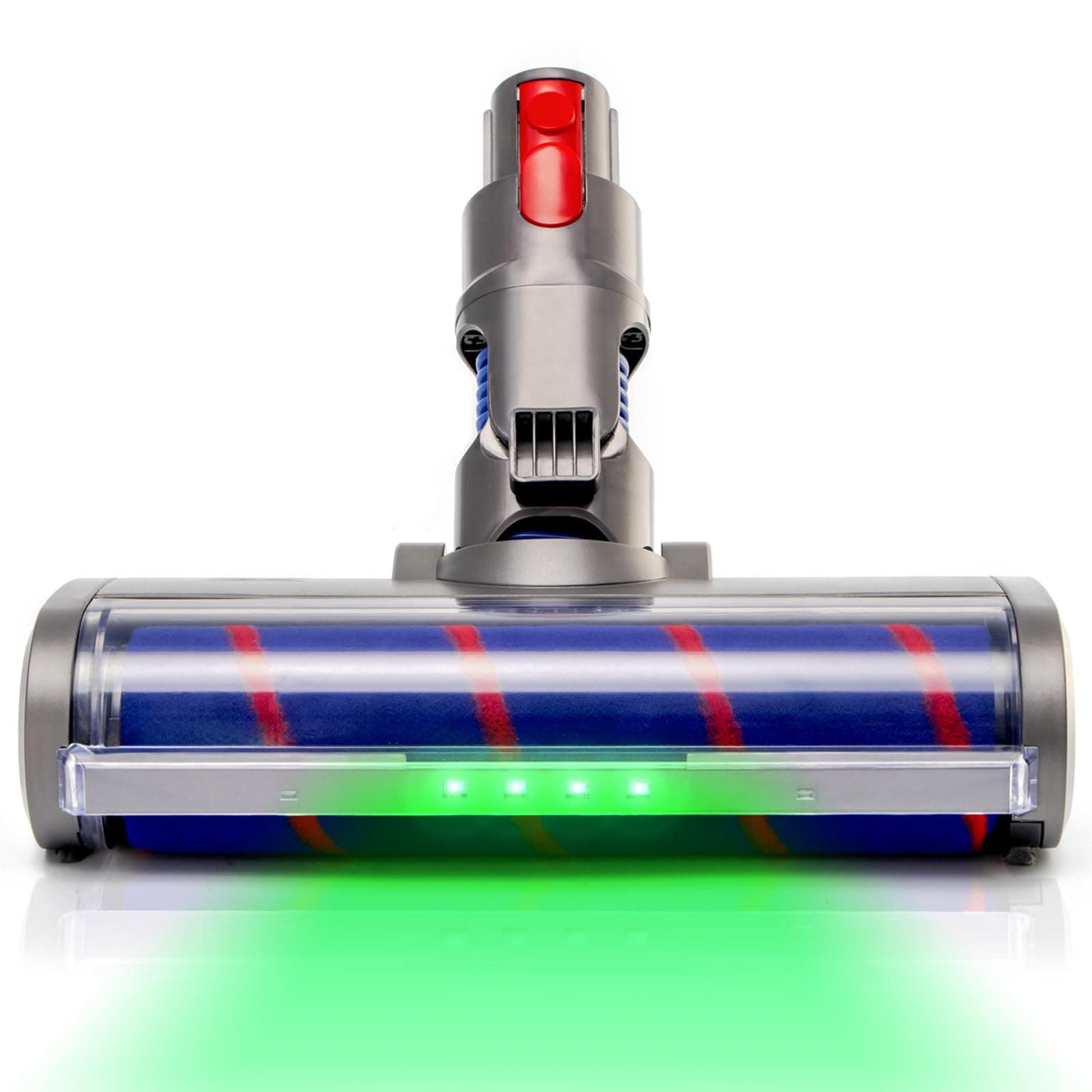 ELVANO Soft Roller Brush Motorhead Attachment: Floor Head Compatible with Dyson V7 V8 V10 V11 G5 Cordless Stick Vacuum Cleaners - Quick-Release Replacement Parts with Dust Detection LED Headlights