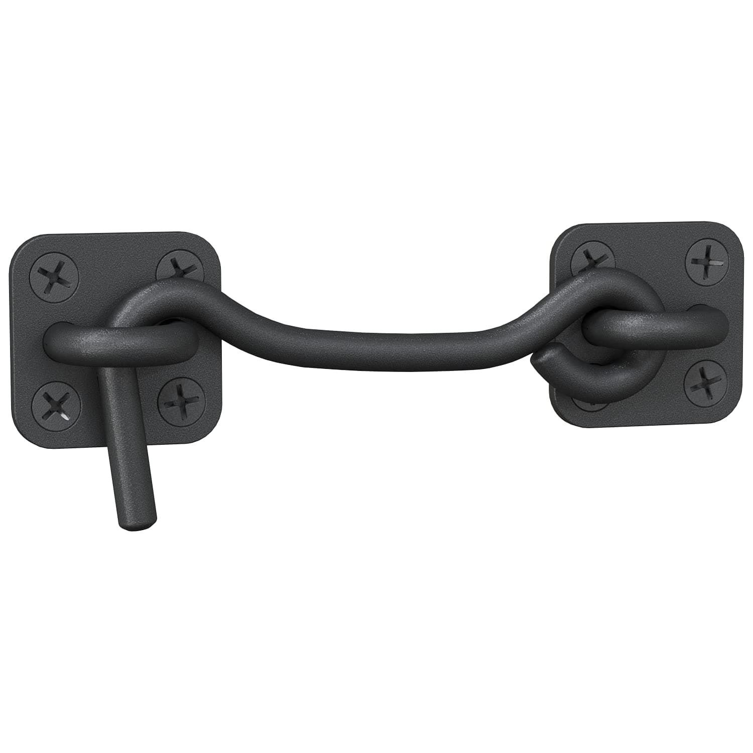 Sliding Barn Door Latch Lock for Locking Barns Sliding and Double Doors Gates Garage and Shed Doors - Wrought Iron Heavy Duty Hook and Eye Latch