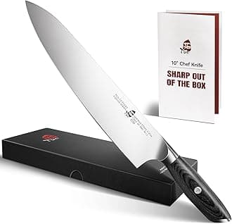 Chef Knife 10 Inch, Professional Chef Knife, Super Sharp Kitchen Knife with Non-Slip Pakkawood Handle, High Carbon German 1.4116 Steel, Gift Box Packaging, Falcon Series