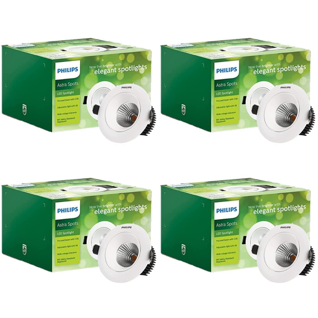 PHILIPS Astra Spot 20-watt LED Spotlight || LED Spotlight for Display || Natural White,Pack of 4